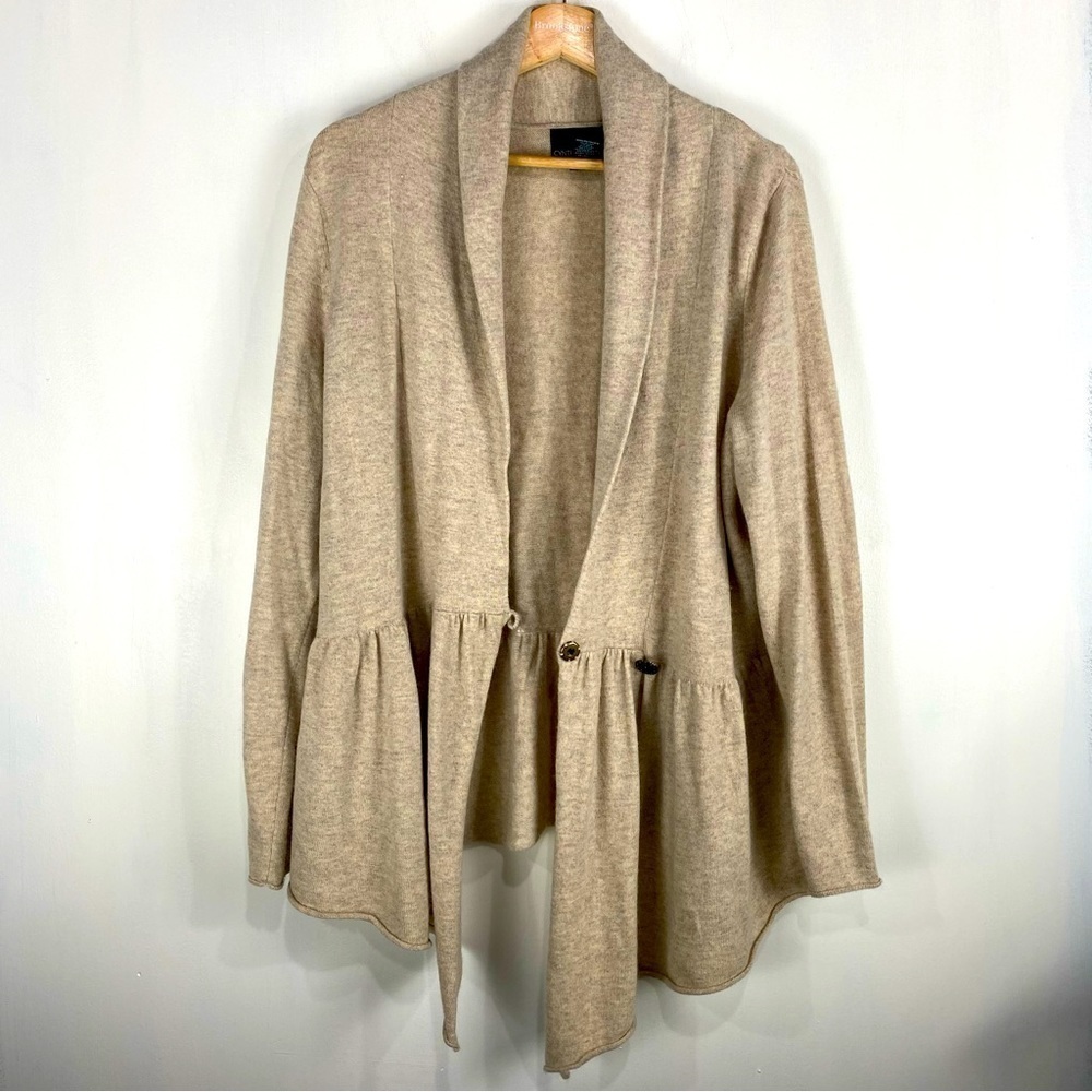 Cynthia Rowley Angora Rabbit Hair Wool Peplum Flowy Cardigan‎ Sweater Size 1X